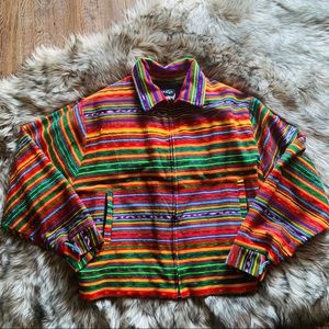 Vintage Rainbow Festive Boho Hippy 80s 90s Jacket coat